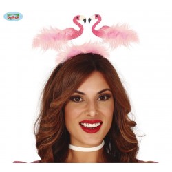 DIADEMA 2 FLAMENCOS CON PLUMAS